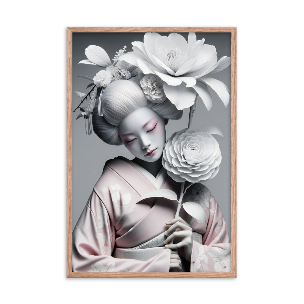 Framed Kimono Art Poster|Camellia