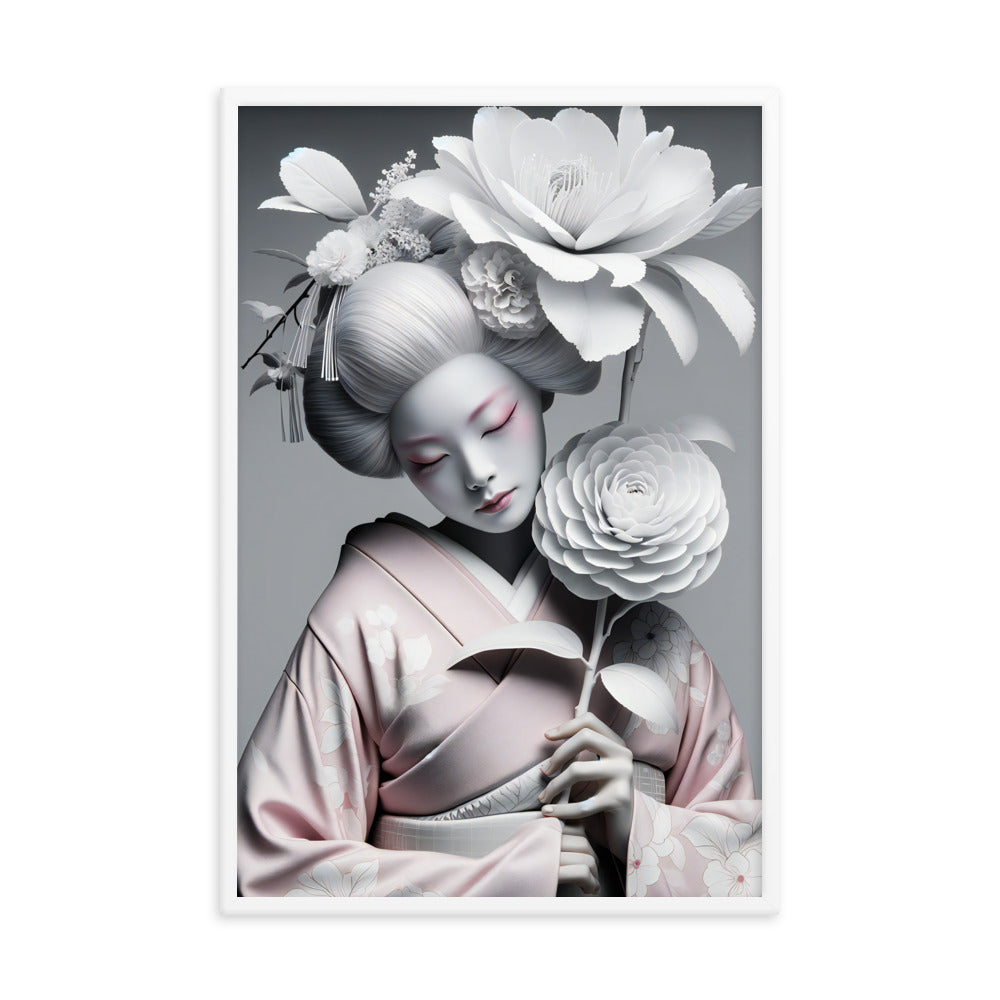 Framed Kimono Art Poster|Camellia
