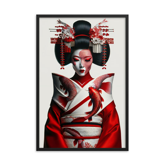 Framed Kimono Art Poster ｜Koi