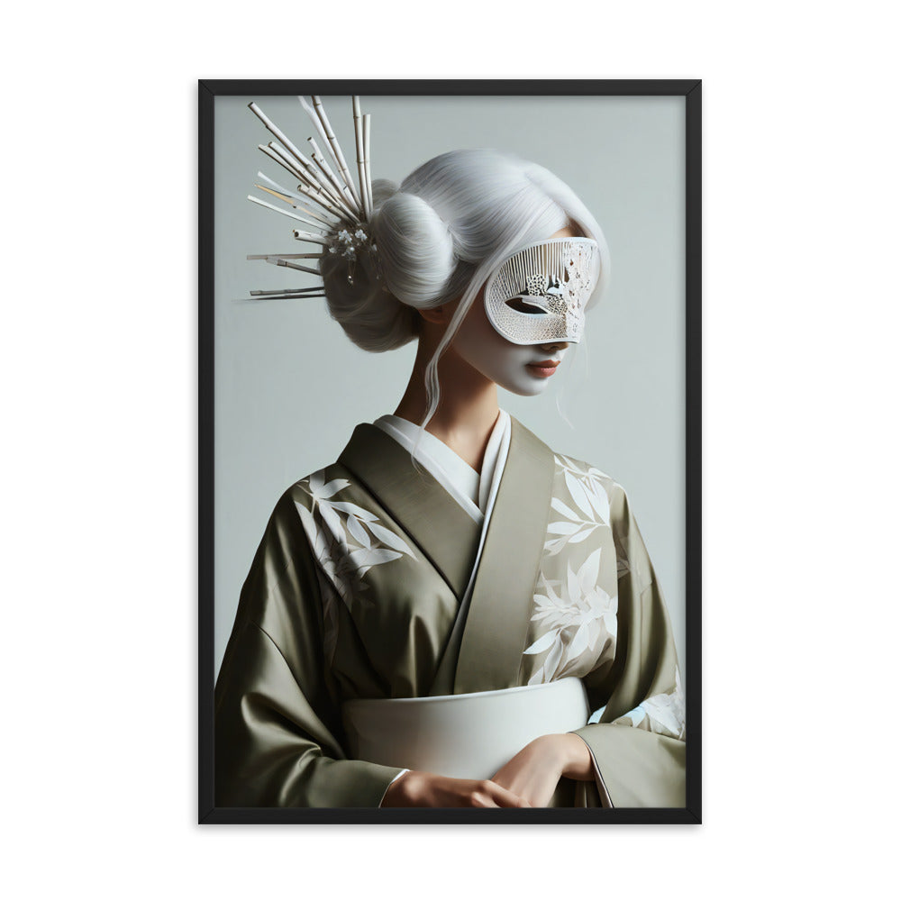 Framed Kimono Art Poster｜Bamboo