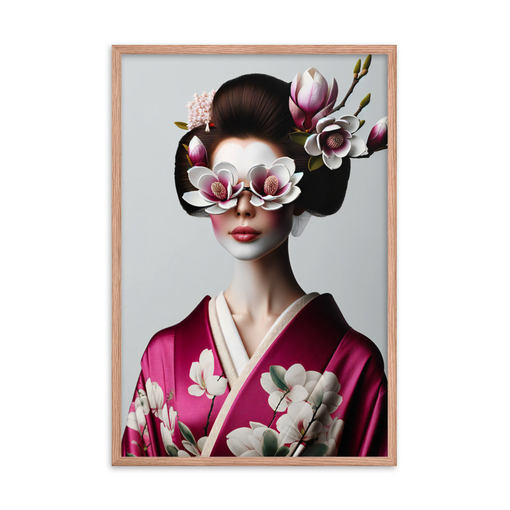 Framed Kimono Art Poster｜Magnolia